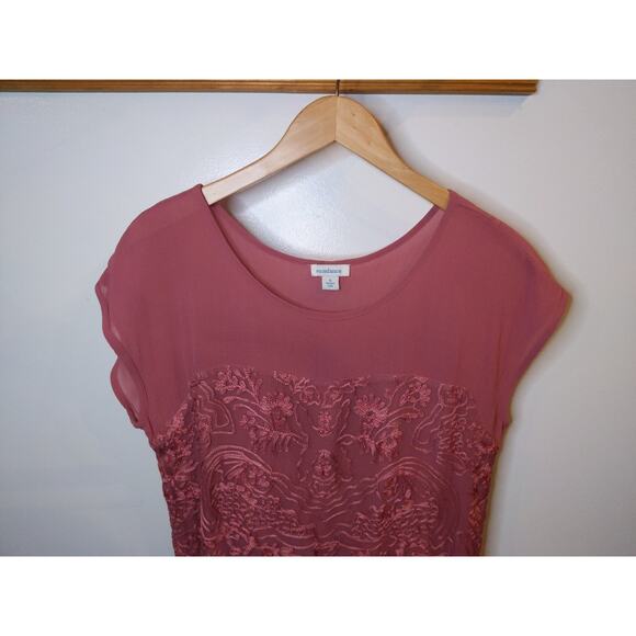 Sundance Lillian Rose Mauve Pink Embossed Floral Dress Small Boho Wedding Summer - Picture 4 of 8